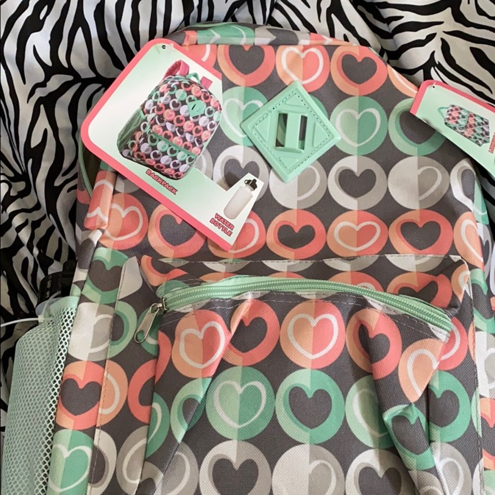 3 piece backpack hearts